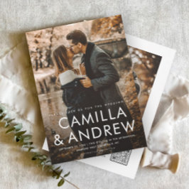 Modern Elegant QR-kod Bröllop Inbjudningar