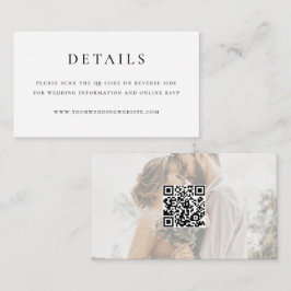 Modern Elegant QR-kod Bröllops Mini Tilläggskort