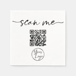 Modern Elegant QR-kod vit Pappersservett