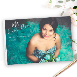 Modern Elegant Quinceanera 15:e födelsedagsfoto Gästböcker
