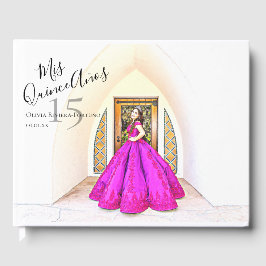 Modern Elegant Quinceanera 15:e födelsedagsfoto Gästböcker