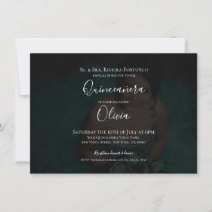 Modern Elegant Quinceanera 15:e födelsedagsfoto Inbjudningar