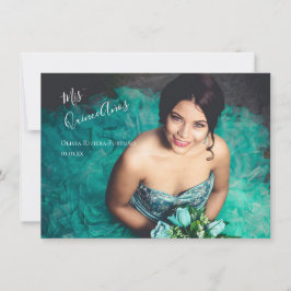 Modern Elegant Quinceanera 15:e födelsedagsfoto Inbjudningar