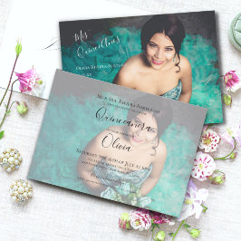 Modern Elegant Quinceanera 15:e födelsedagsfoto Inbjudningar