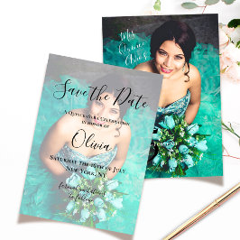 Modern Elegant Quinceanera 15:e födelsedagsfoto Spara Datumet
