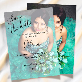 Modern Elegant Quinceanera 15:e födelsedagsfoto Spara Datumet