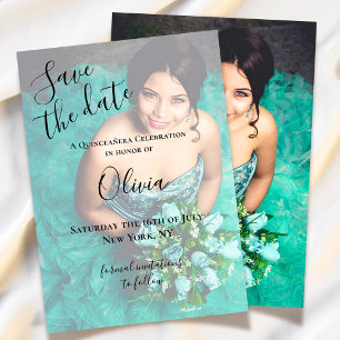 Modern Elegant Quinceanera 15:e födelsedagsfoto Spara Datumet