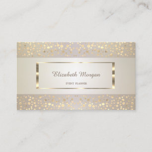 Modern Elegant, Randig, Guld Konfetti, Guld Ram Visitkort