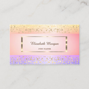 Modern Elegant, Randig, Konfetti, Ram Visitkort