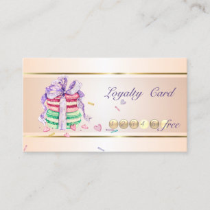Modern Elegant, Randig, Macarons Lojalitetskort