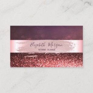 Modern Elegant Randig, Penseldrag Glitter Bokeh Visitkort