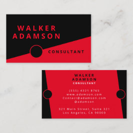 Modern Elegant Red & Black Visitkort