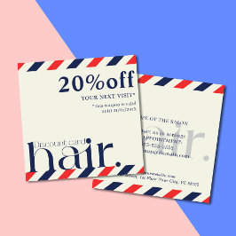 Modern Elegant Red Blue Beauty Rate Card Rabattkort