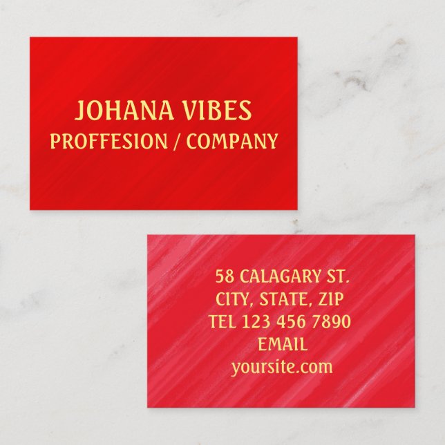 Modern Elegant Red Glamor Visitkort (Fram/baksida)