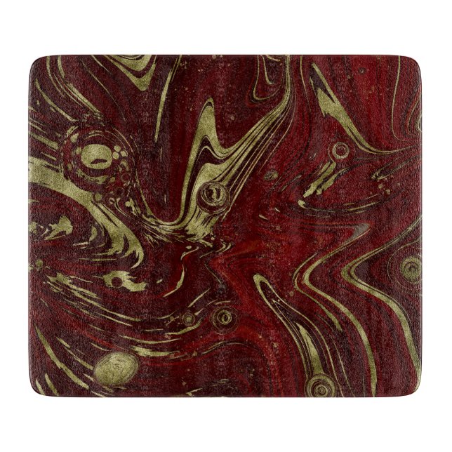 Modern Elegant Red & Guld Marble Swirl (Framsidan)