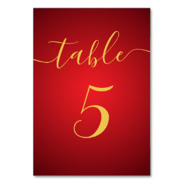 Modern Elegant Red Theme Bröllop Bordsnummer