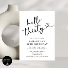 Modern Elegant Red White Hej Party