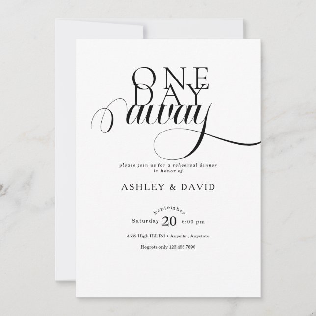 Modern Elegant Rehearsal Dinner Inbjudningar (Framsida)