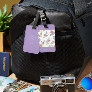 Modern Elegant Resemjukt Mjuk Mauve Blommig Bagagebricka