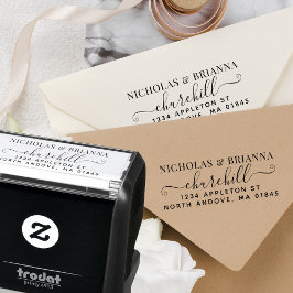 Modern Elegant Returadress för efternamn Självfärgande Stämpel