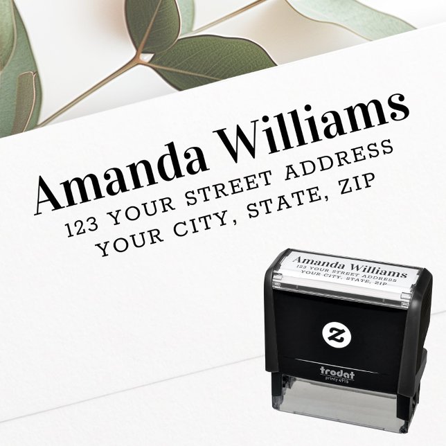 Modern elegant returadress självfärgande stämpel (Modern elegant return address self-inking stamp)
