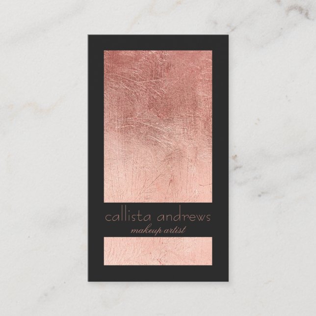 Modern Elegant Ro Gold Foil Black Färg Block Visitkort (Framsida)