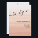 Modern Elegant Ro Guld 21:a födelsedag Inbjudningar<br><div class="desc">Modern Ro Guld 21:a födelsedagsinbjudan. Mall för minimalistisk 21-årsinbjudan med kalligrafi av elegantens handskrivna skriptteckensnitt.</div>