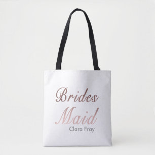 modern elegant ro guld faux bridesmaid tygkasse