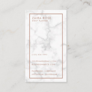 Modern Elegant Ro Guld Marble Visitkort
