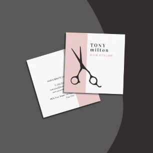 Modern Elegant Ro White Rand Hair Stylist Fyrkantigt Visitkort