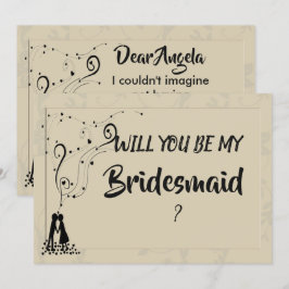 Modern Elegant Romantic Bridesmaid Inbjudningar