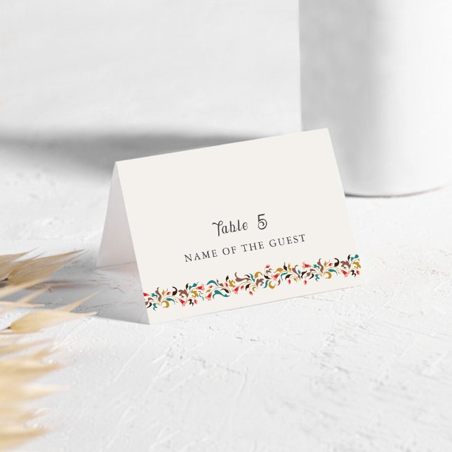 Modern Elegant Romantic Floral Wreath Place Cards Bordsnummer (Skapare uppladdad)