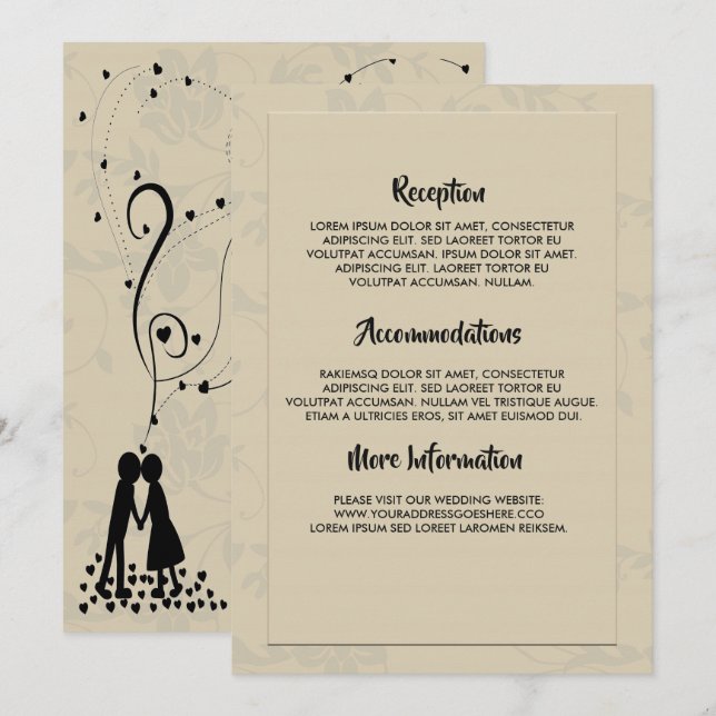 Modern Elegant Romantic Inbjudningar (Fram/baksida)