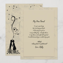 Modern Elegant Romantic kommer att bli min bridesm Inbjudningar