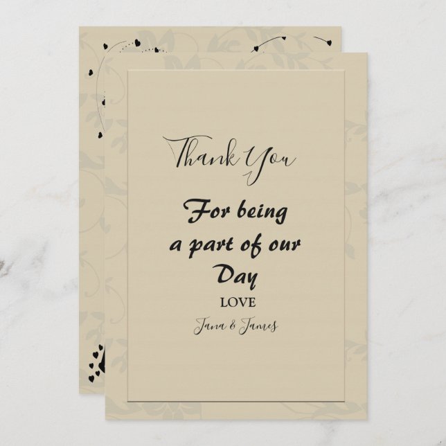 Modern Elegant Romantic-tack Inbjudningar (Fram/baksida)