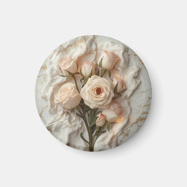 Modern Elegant Ros Flo Design  Magnet (Framsidan)