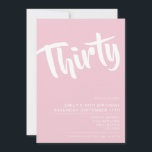 Modern Elegant Rosa 30års födelsedag-inbjudan Inbjudningar<br><div class="desc">Modern Pastel Rosa 30års födelsedag-inbjudan. Mall för minimalistisk inbjudan till 30års födelsedag med elegant-calligraphy-skript.</div>