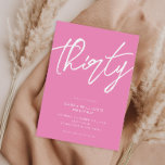 Modern Elegant Rosa 30års födelsedag Inbjudningar<br><div class="desc">Modern minimalistisk inbjudan från 30års födelsedag-partiet med enkel design med handskriven manustypografi för elegant.</div>