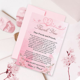 Modern Elegant  Rosa Blodning i Bliss Cute Cute Tack Kort