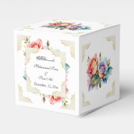 Modern Elegant Rosa Blommigt Nikah Muslimska inbju Presentaskar