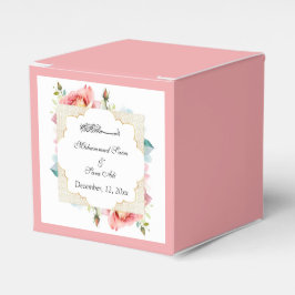 Modern Elegant Rosa Blommigt Nikah Muslimska inbju Presentaskar