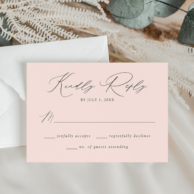 Modern Elegant Rosa Bröllop OSA Kort (Skapare uppladdad)
