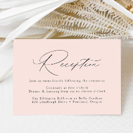 Modern Elegant Rosa Bröllopsmottagning Tilläggskort