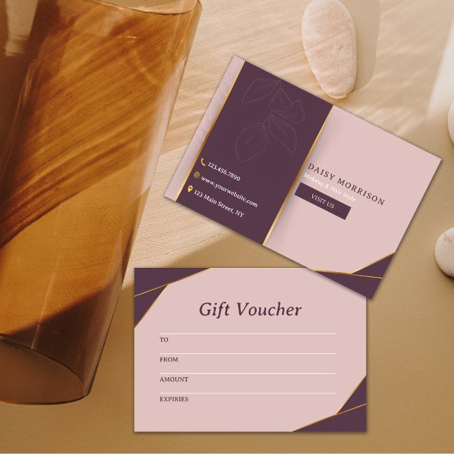 Modern Elegant Rosa Business Gift Certificate (Skapare uppladdad)