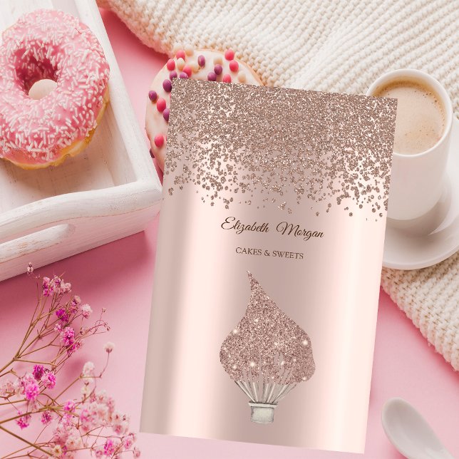Modern Elegant Rosa Guld Diamanter Glitter Visp  Visitkort (Skapare uppladdad)