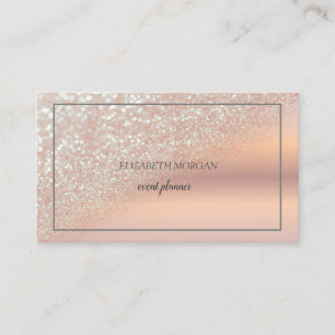 Modern Elegant Rosa Guld Glitter Bokeh Ombre, Ram Visitkort