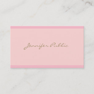 Modern Elegant Rosa Guld Script Professionell Plai Visitkort