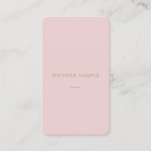Modern elegant rosa guld- textMinimalistmall Visitkort (Framsida)