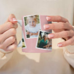 Modern elegant rosa i flera fotofamiljer girigt kaffemugg<br><div class="desc">Modern snyggt med flera fotofamiljers hemdekorpresenter i eleganten. Modern rosa färg kan ändras.</div>