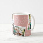 Modern elegant  rosa i flera fotogrupper kaffemugg<br><div class="desc">Fred,  glädje och kärlek julfotopresentation. Modern snyggt med flera fotofamiljers hemdekorpresenter i eleganten. Modern  rosa lila färg kan ändras.</div>
